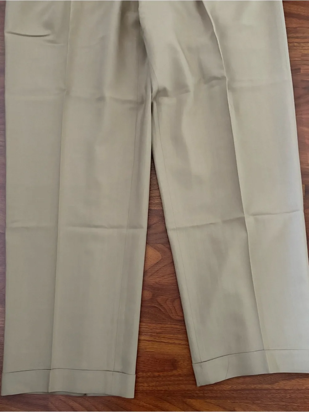 Zanella Jesse Mens Wool Pleated Dress Pants 35x30 Tan Beige Cuffed Slacks Italy⁠